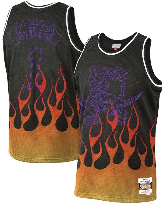 Raptors 1 Tracy McGrady Black 1998-99 Hardwood Classics Flames Swingman Jersey Dzhi,We sell and wholesale Raptors 1 Tracy McGrady Black 1998-99 Hardwood Classics Flames Swingman Jersey Dzhi on line form chian!